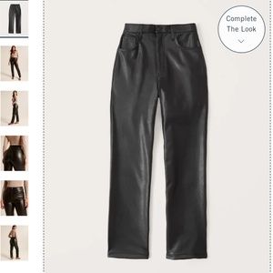 Abercrombie & Fitch Curve Love Vegan Leather 90s Straight Pants